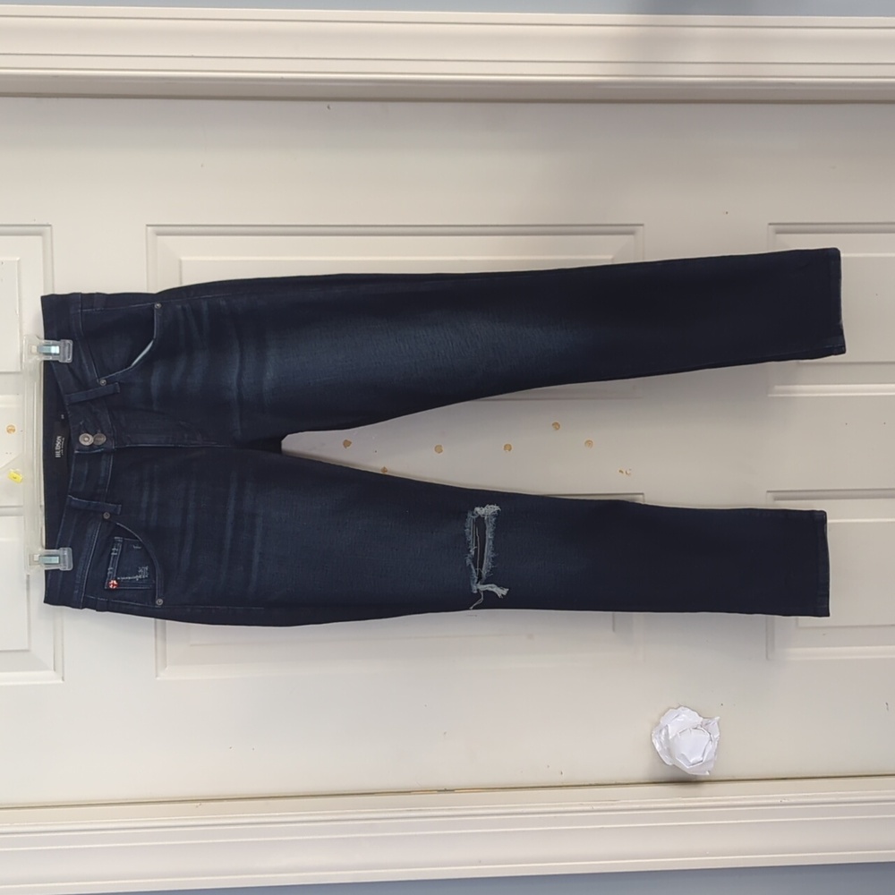 Hudson Dark Wash Distressed Jeans. Size 28